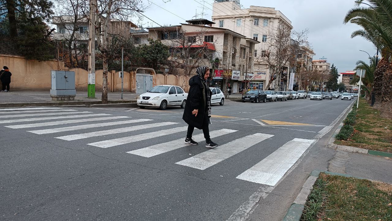 اجرای خط کشی عابر پیاده در ۴ محله گرگان