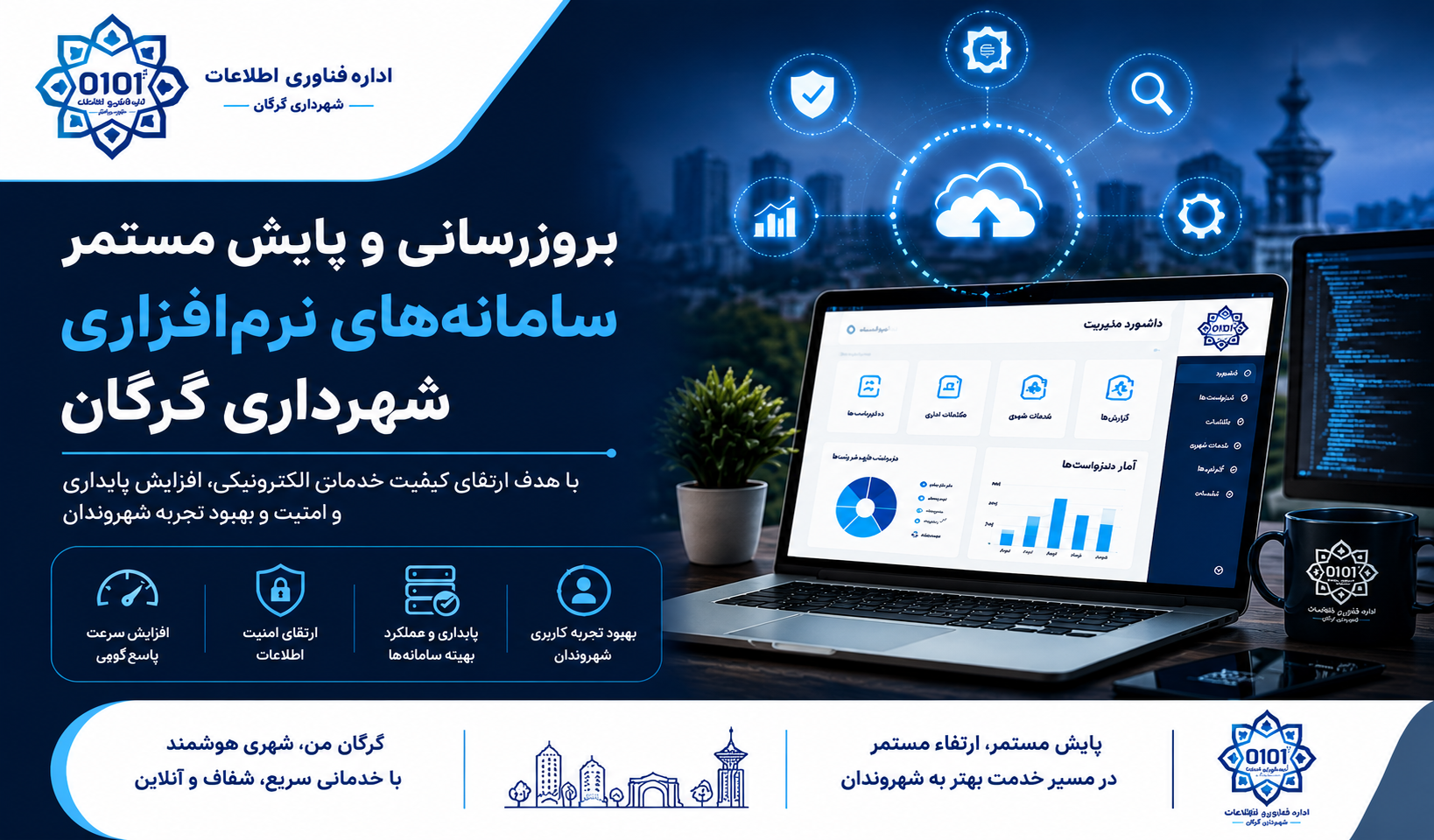 بروزرسانی و پایش مستمر سامانه‌های نرم‌افزاری شهرداری گرگان با هدف ارتقای خدمات شهروندی