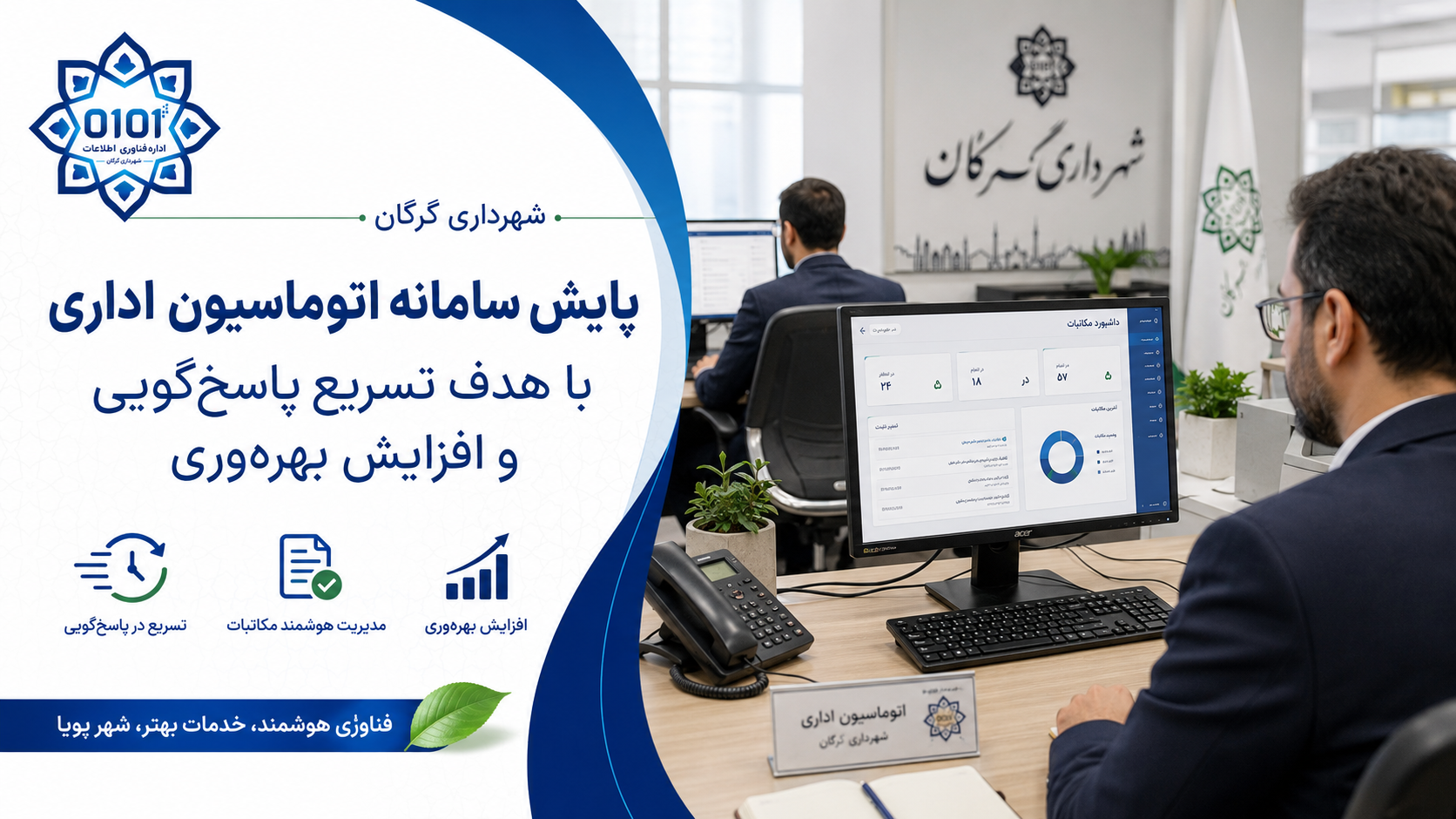 پایش سامانه اتوماسیون اداری با هدف تسریع پاسخ‌گویی و افزایش بهره‌وری در شهرداری گرگان